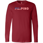 Filipino with US Flag Embedded Unisex Jersey Long Sleeve T-Shirt